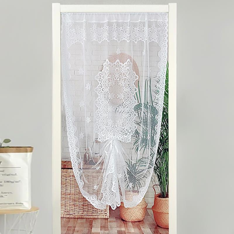 1Pc Pulling Curtain French Lace Fashion Insect Prevention Aesthetic Beauty Door Curtain Polyester Decorative Pattern