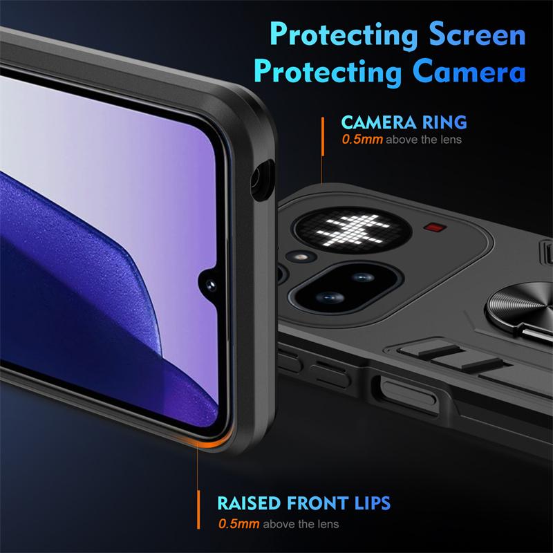 Чехол Военного Класса для Nothing Phone 4A Pro Защитная Крышка Ударопрочный Кольцо-Подставка Держатель Fundas Coque