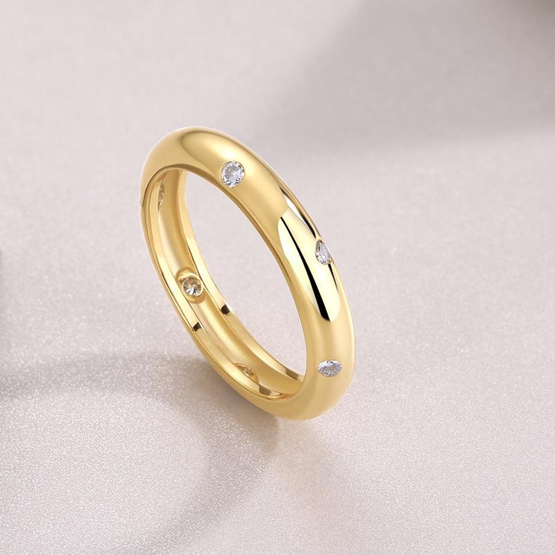 Nabest Gold Plated CopperEngagement Wedding Rings GRA Certificate VVS D Color Moissanite Women Lab Diamond Ring