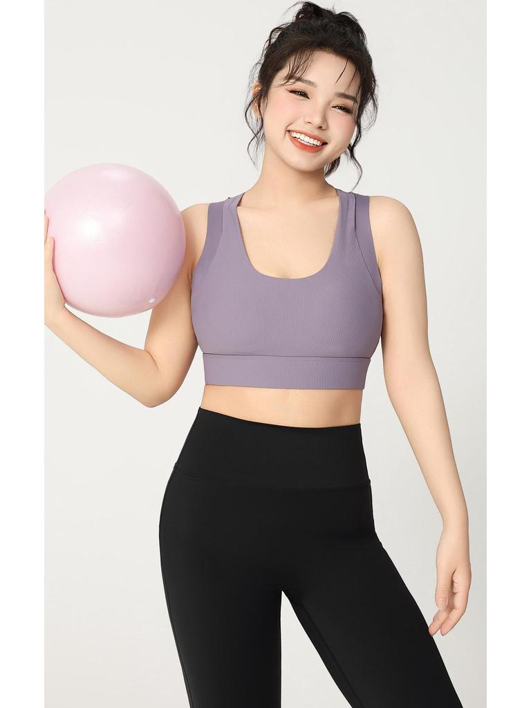 Спортивный бюстгальтер большого размера, ударопрочный, с гоночной спинкой и бретелями в два слоя