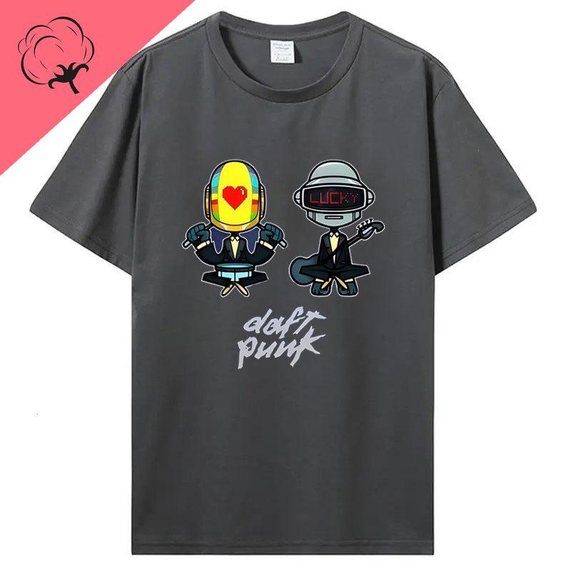 Camisetas Daft Punk Graphic Tshirts Popular Fashion Music Lover Gift Punk Band Cotton Short Sleeve Print Unisex Clothing