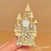 Personalized Fashion Magic Castle Retro Brooch Alloy Diamond Drip Corsage Anti-Light Clothes Accessories Out