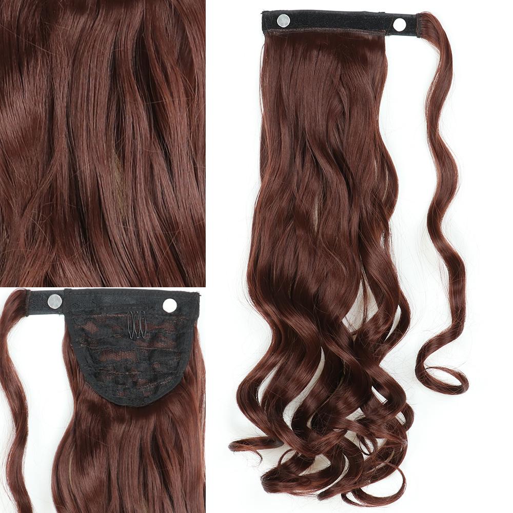 LISI HAIR Синтетические 22-дюймовые длинные волнистые заколки в хвосте для наращивания волос, блондинка, черный натуральный кусок волос