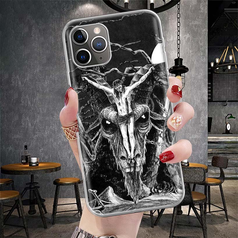 Сатанинский козел Сатана Дьявол Мягкий чехол для телефона Для IPhone 11 17 Air 16E 16 Pro Max 15 + 14 Plus 13 Mini 12 Apple 7 SE 8 Fundas Coque 1