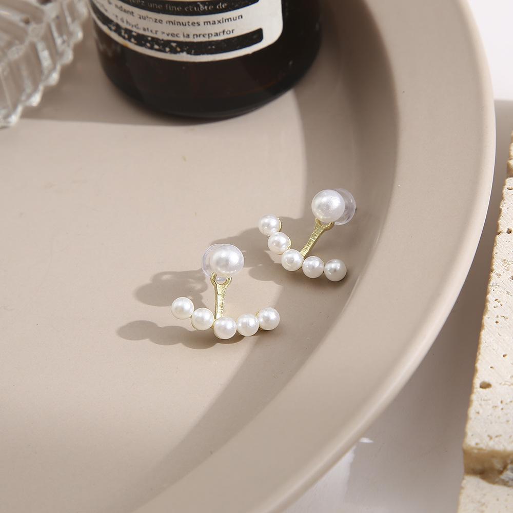 Creative and Minimalist Temperament, Back Hanging Pearl Earrings Suitable for Women and Girls, Jewelry, Party Accessories