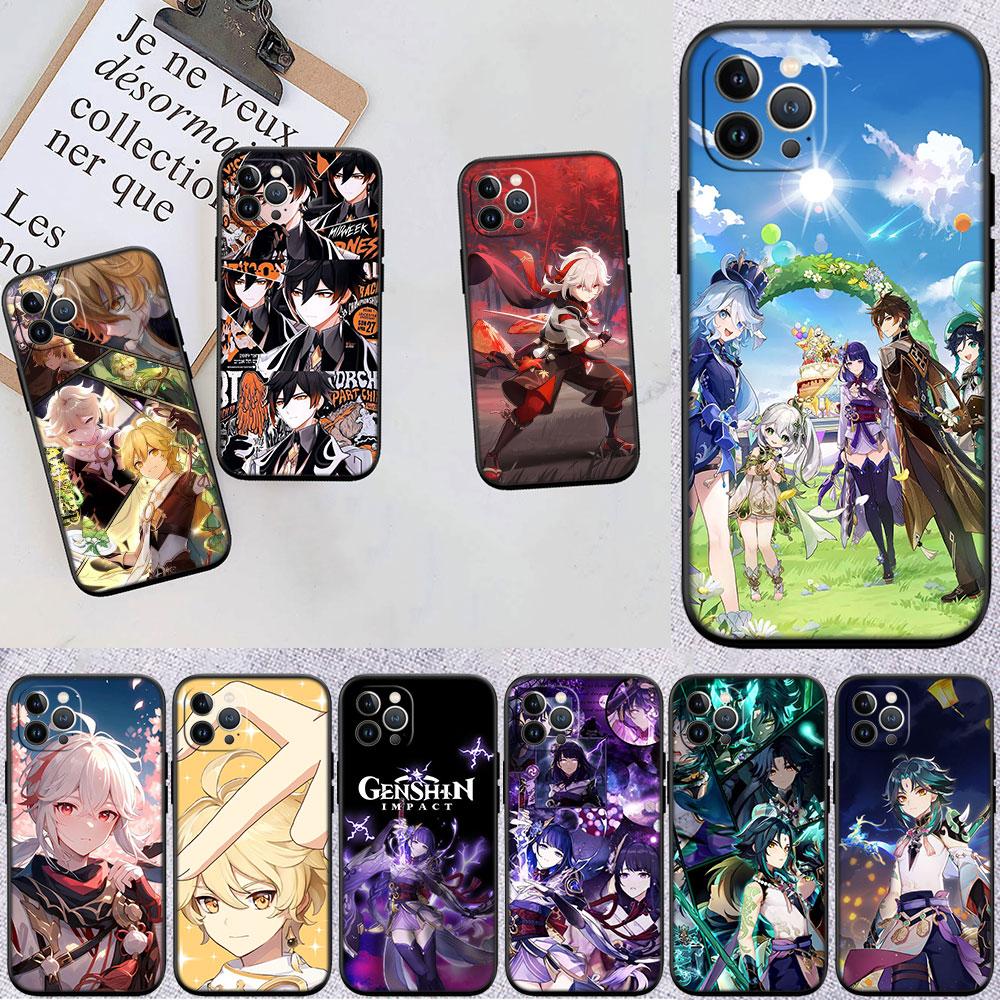 CJ61 Genshin Impact Cool Soft Shell Phone Case for Redmi Note 13 14 Pro+ Plus A3 A3X 13X 13C 13R 14S 14C 14R
