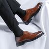 Коричневые кожаные туфли мужские Bullock деловые повседневные остроносые туфли на мягкой подошве премиум-класса для жениха 7785-R