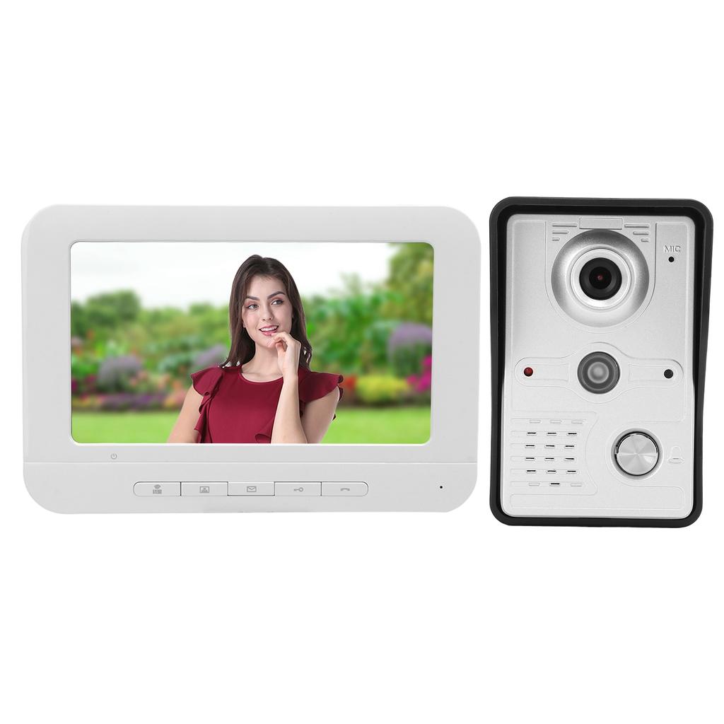 7in Video Door Phone Night Vision IR CUT 2 Way Audio Remote Unlock Rainproof Doorbell for Home
