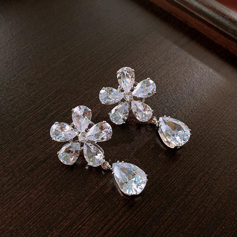 Роскошный комплект из европейских и американских бриллиантовых подвесок и серег - элегантные универсальные ювелирные изделия