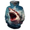 Ferocious Sea Animal Shark 3D Printed Hoodie Men's Fashion Street Casual Pullover Personalized Long Sleeve Autumn Sweatshirt