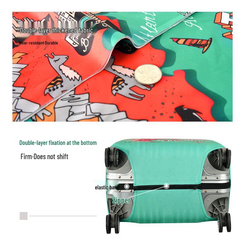 Индивидуальный эластичный чехол для чемодана, утолщенная защита от пыли с напечатанным изображением