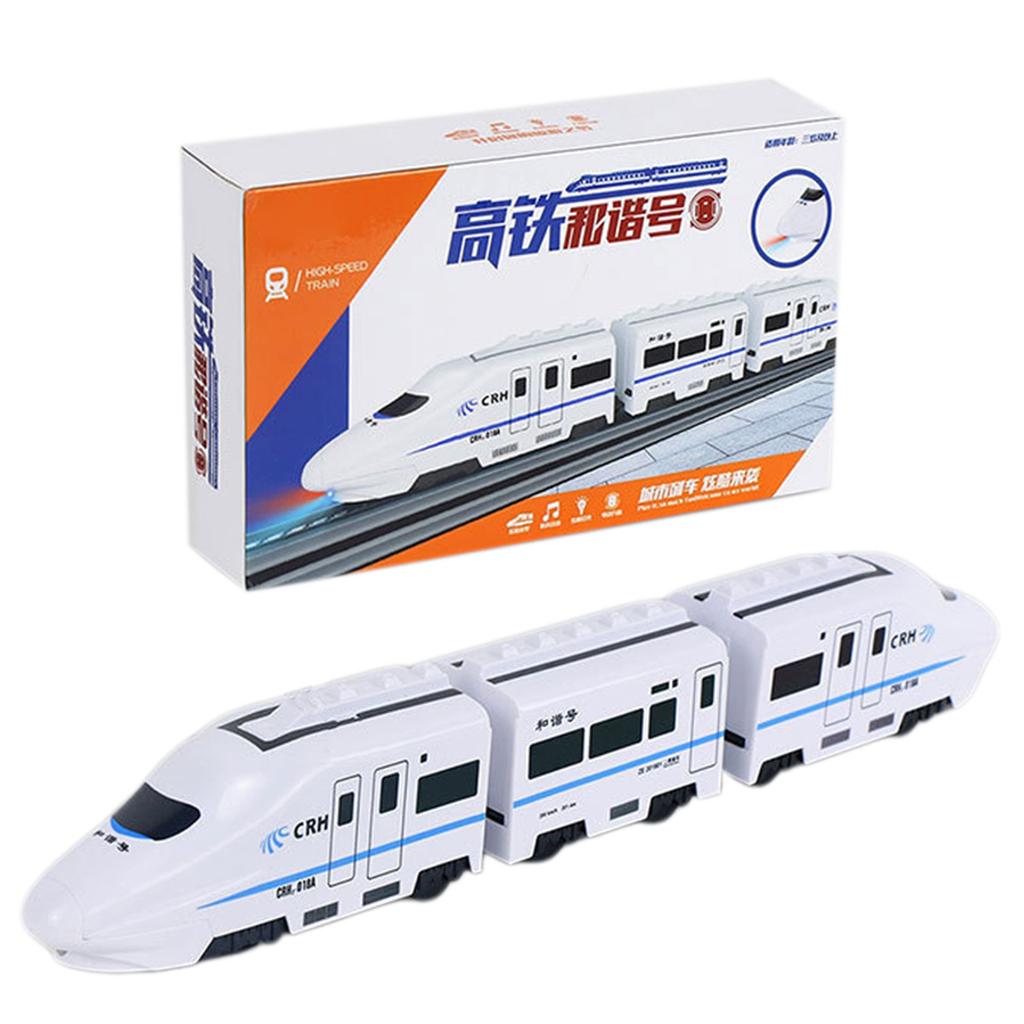 Kids DIY Simulation High Speed Railway Train Toy Car Electric Sound Light Model Train Educational Toys For Boys Girls Gift