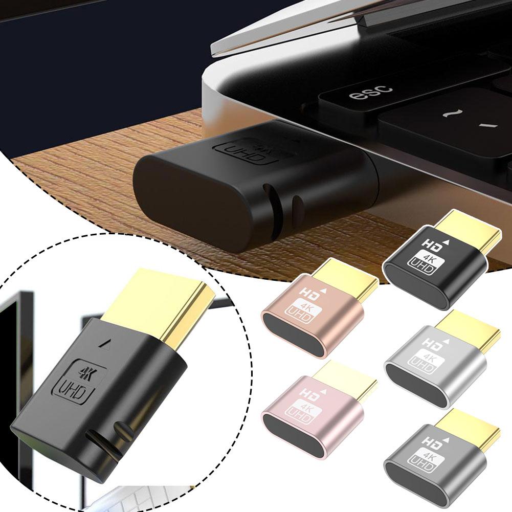 VGA Virtual Display Adapter 4K HDMI-compatible 1.4 Headless Plug EDID Emulator Lock Plate Displ I7M0