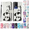 Cute Panda Luxury Painted Leather Case Wallet Book Style Cover for TCL 305,306,403,501,TCL 30,30 Plus,30 XE 5G,201,303,20 R,40R,TCL 40 SE...