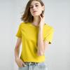 Приятная к коже поддержка ощущение прохлады двойной мерсеризованный хлопок облегающий однотонный простой женский облегающий с коротким рукавом, белая футболка