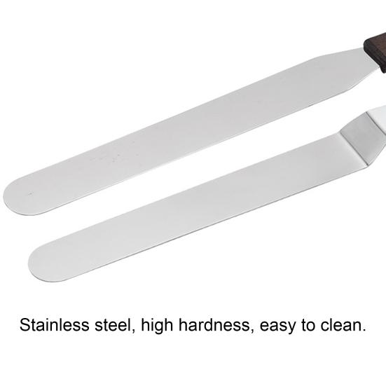 Лопатка для торта, кондитерские инструменты с деревянной ручкой, скребок из нержавеющей стали для кексов, мастики, для кухни