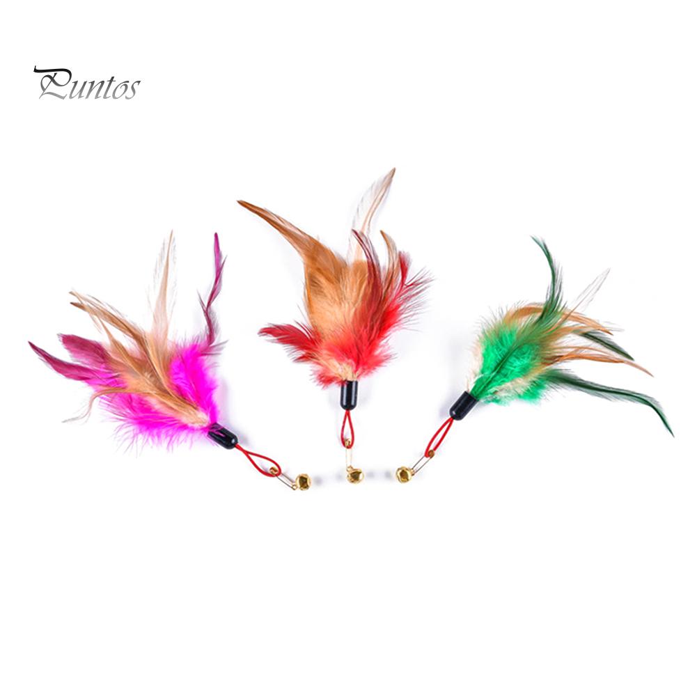 Puntos Pet Cat перо колокольчик игровая палочка дразнилка замена головы чесалка интерактивная игрушка