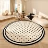 Крем-цвет Декор гостиной Круглый ковер Утолщенный коврик для гардеробной Противоскользящий коврик Ковры во французском стиле для спальни Домашний плюшевый ковер