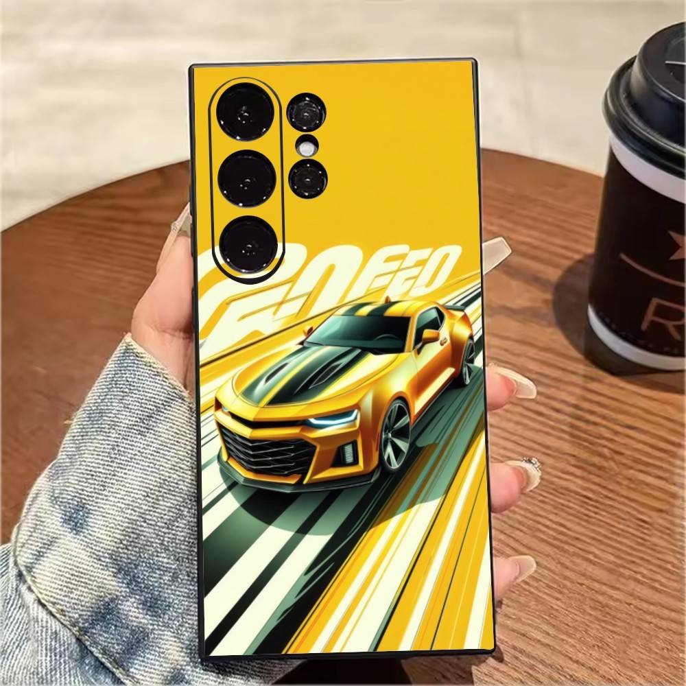Супер Мышечный Автомобиль C-Camar Чехол для Телефона Для Samsung S25,S24,S21,S22,S23,S20,Ultra,S26,Plus,Fe,Note,5G Черный Чехол