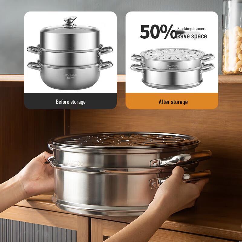maxcook MCZ2044 30 см Двухъярусная пароварка из нержавеющей стали
