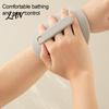 Travel Friendly Bathing Scrubber 2PCS Silicone Shower with Handle, Back And Body Exfoliation Bath Soft Brush for Skin Glove, Waterproof Handheld
