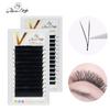V-Shape Ellipse Flat Split Tips YY Eyelash Extension Premade Volume Double Tips Easy-fans 2D Eyelash Super Soft Natural