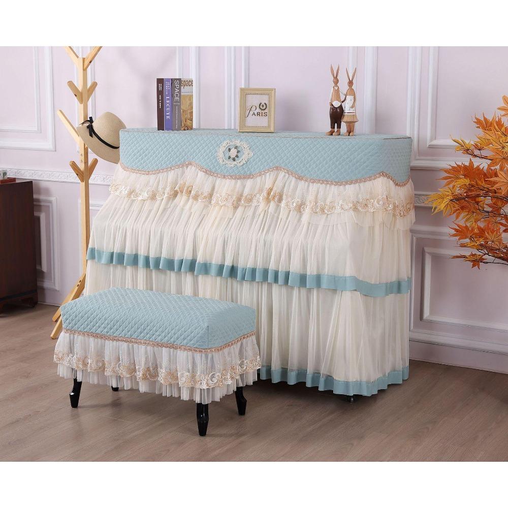 Beautiful and Dustproof Piano Cover for Household Use Small Fresh Lace Fabric Cover Playing The Piano At Home Without Taking It