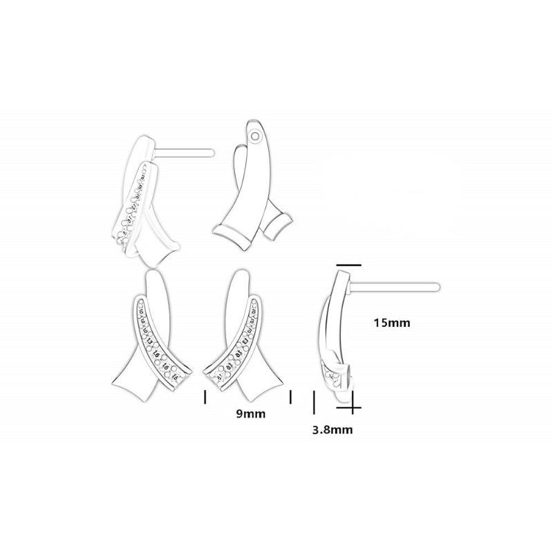 Серьги-гвоздики Wind Double Layer Irregular Cross Micro-Incruise Circon, украшения для ушей из стерлингового серебра 925 пробы