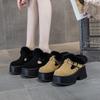 Thick-soled Bag Head Half-support Shoes Autumn and Winter New 2025 Women's Heightening Fashion Buckle Versatile Rabbit Velvet Cotton Slippers Trend