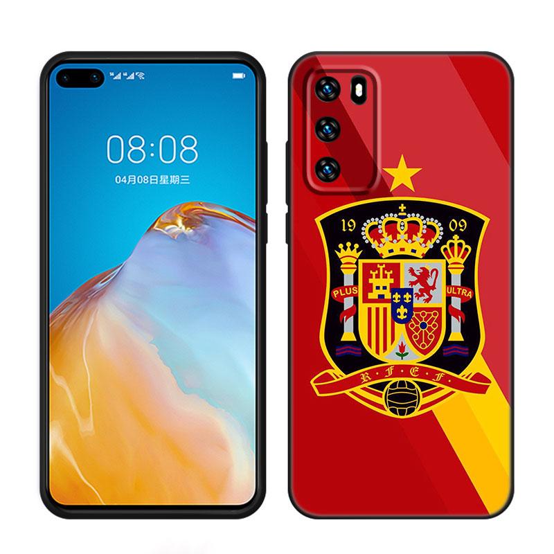 Испания Национальные Флаги Черный Чехол для Телефона Для Huawei P10 P20 P30 P40 Lite P50 P60 Art P50E P Smart Z 2018 2020 2021 Pro 2019