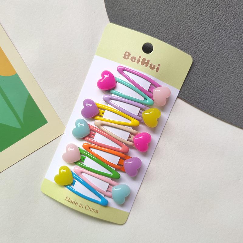 10 шт./компл. милые глянцевые красочные заколки для волос для девочек, милые украшения для волос, маленькие заколки-шпильки, модные детские аксессуары для волос для девочек
