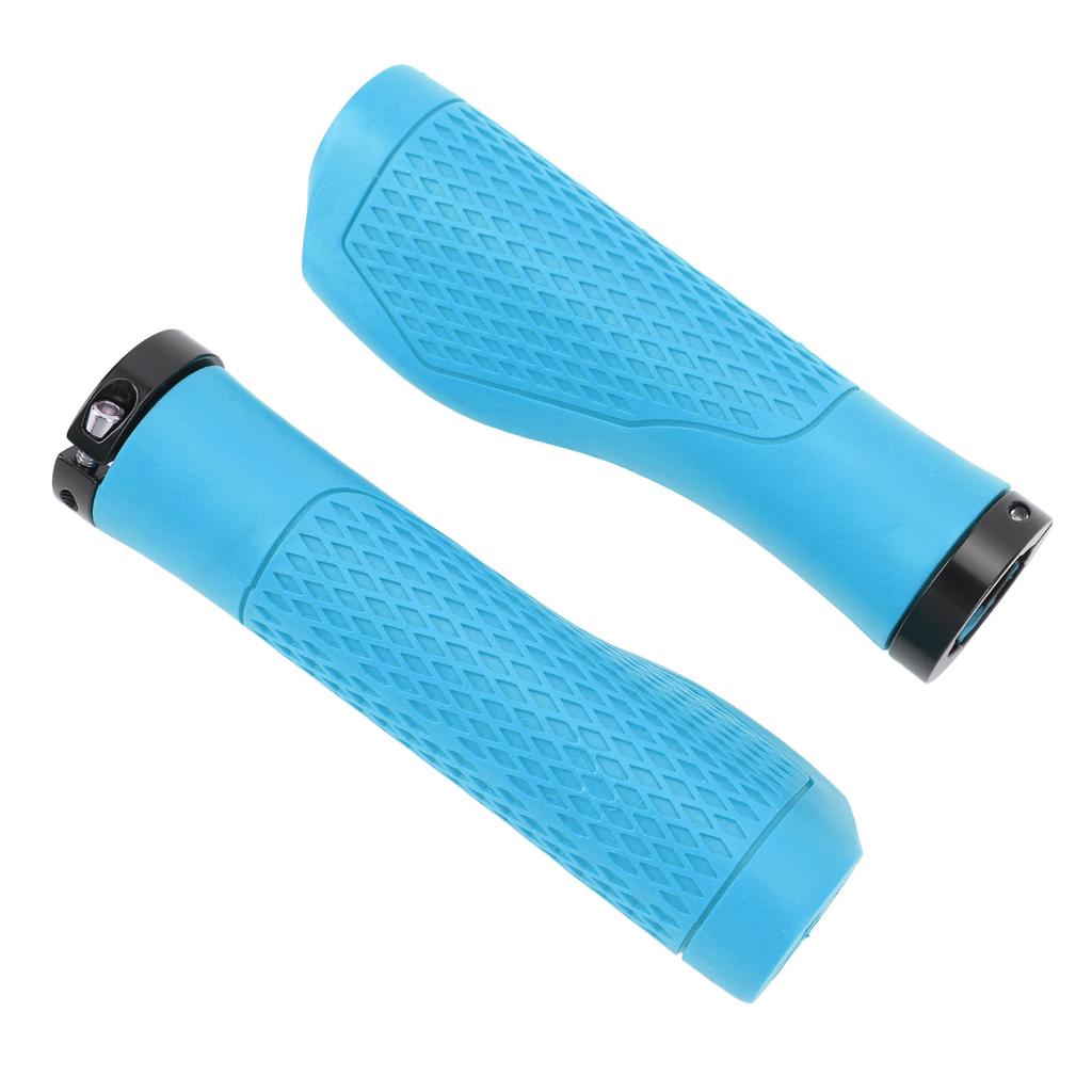 Пара велосипедных ручек руля резиновые противоскользящие амортизирующие эргономичные велосипедные фиксируемые ручки