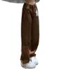 Ретро кофе длинные брюки женские весенние ниспадающие ощущение высокая талия и тонкие широкие штанины свободные прямые коричневые джинсы