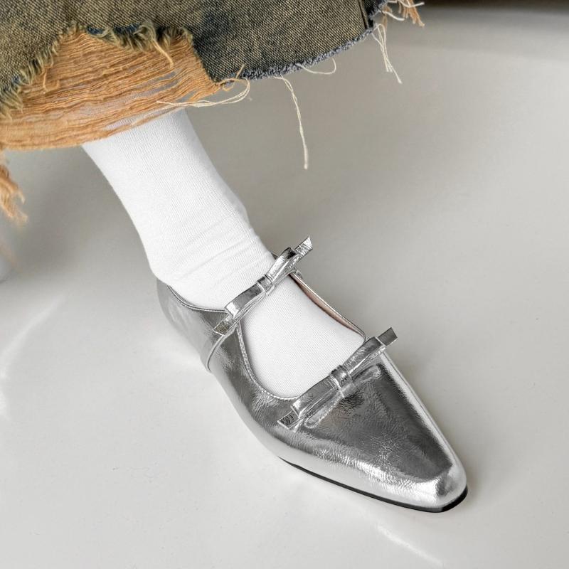 Модная обувь женская 2025 Новые шлепанцы с закрытым носком на плоской платформе с внутренней танкеткой, туфли Мэри Джейн с острым носком и бантом-бабочкой, слайды с бантом-бабочкой