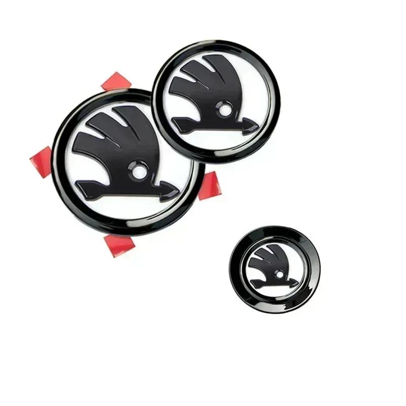 46/80/90mm Car Front Trunk Badge Steering Wheel Sticker for Skoda Logo Rapid Octavia Fabia Yeti Superb 2 3 Kodiaq Karoq NG1
