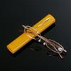 Small Compact Spring Hinge Eyeglass Portable Presbyopic Glasses Reading Glasses with Pen Tube Case