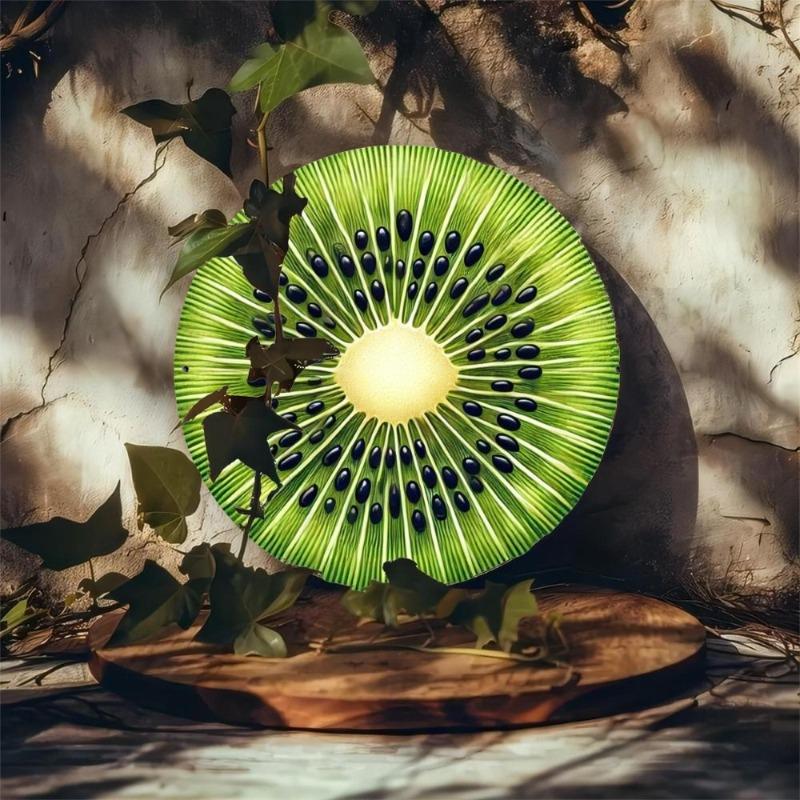 Witch Broom Halloween Sign, Round Aluminum Wall Plaque 20x20cm