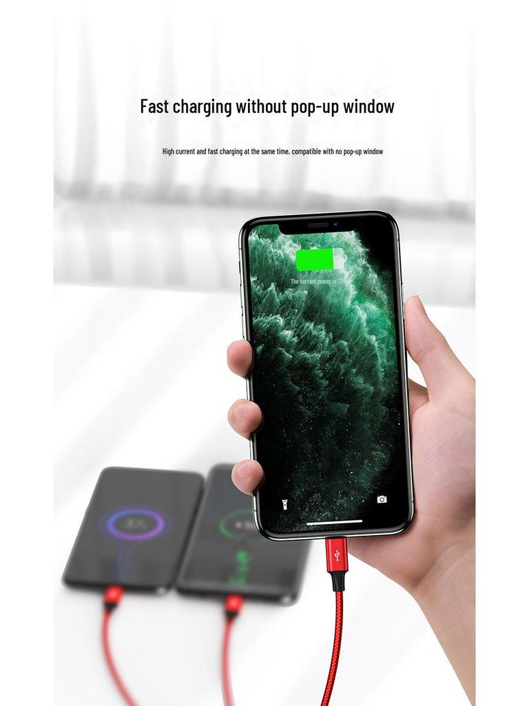 PISEN Кабель для передачи данных 3-в-1 в оплетке из алюминиевого сплава для устройств Apple, Android, Type-C