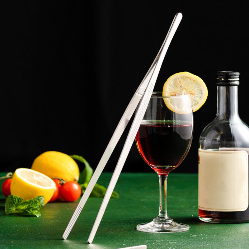 BBQ Tongs Stainless Steel BBQ Food Tongs Non Slip Food Clamp Kitchen Gadget For Steak Fish Salads Pasta Meat Buffet
