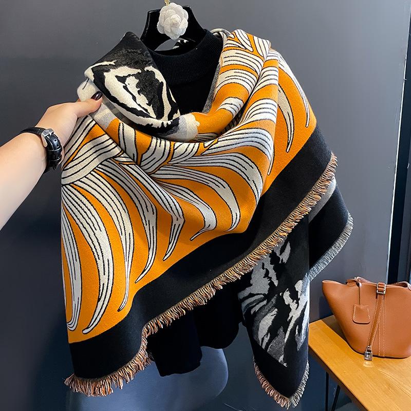 2024 New Large Shawl European and American New Fashionable and Generous Scarves for Autumn and Winter