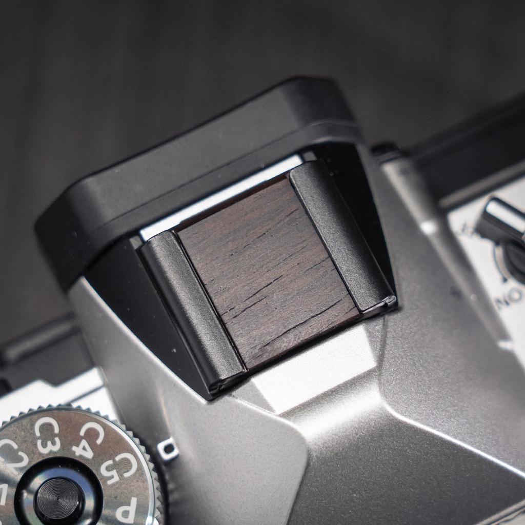 Iborrys Hot Shoe Cover Shutter Button Sticker Compatible with OM System Olympus PEN and Nikon Z FC Crafted from Premium Wood Retro Handcrafted by with