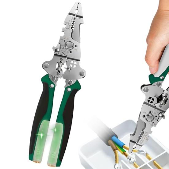 Стриппер для проводов с тестером напряжения Эргономичный Портативный Многофункциональный Инструмент для зачистки электрических проводов Высокой точности Компактный