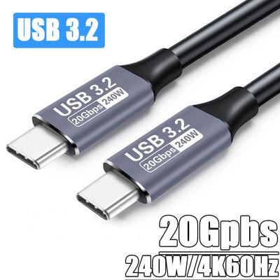 Кабель USB 3.2 20 Гбит/с 48 В 5 А 240 Вт USB C на Type-C 3.2 Gen2 Передача данных Кабель USB C для SSD Жесткого диска 4K 60 Гц Быстрая зарядка QC 3.0