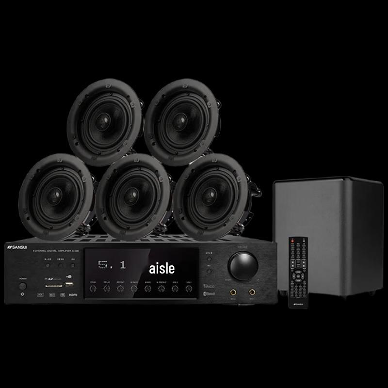 SANSUI T5 5.1 Channel Home Theater Ceiling Speaker System CN plug (adapter included)