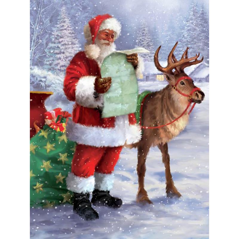 DIY Санта-Клаус 5D алмазная живопись полная круглая дрель мультфильм Алмазная вышивка наборы крестиков настенный художественный подарок домашний декор