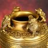 Медно-золотая чаша-жаба Чжаоцай Четыре стороны алтаря богатства Украшения денежная банка Гостиная Дом Открытие магазина Ремесла