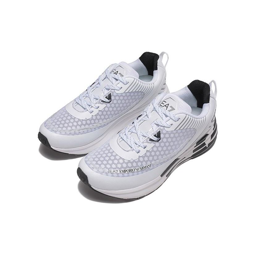 Emporio Armani EA7 Спортивные кроссовки на шнуровке с круглым носком, низкие, спортивно-повседневные, унисекс, Белый Черный X8X093XK238D611