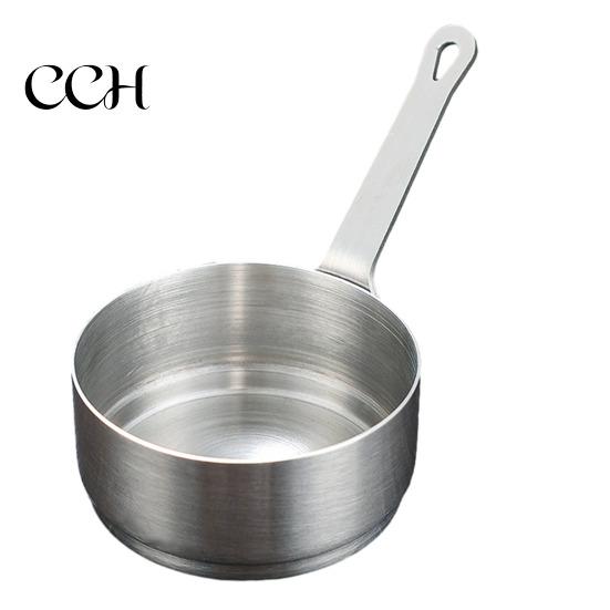 Small Stainless Steel Cooking Pot Sauce Cup with Handle Reusable Metal Dipping Cups High Temperature Resistant Condiment Server for Ketchup Appetizers