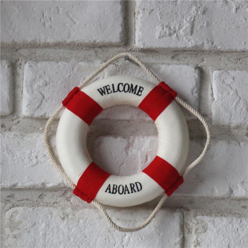 1Pc Welcome Aboard Nautical Life Lifebuoy Ring Boat Wall Hanging Home Decor