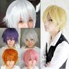 Orion Men Women Multi-Color Short Straight Hairpiece Full Wig for Anime Party Cosplay